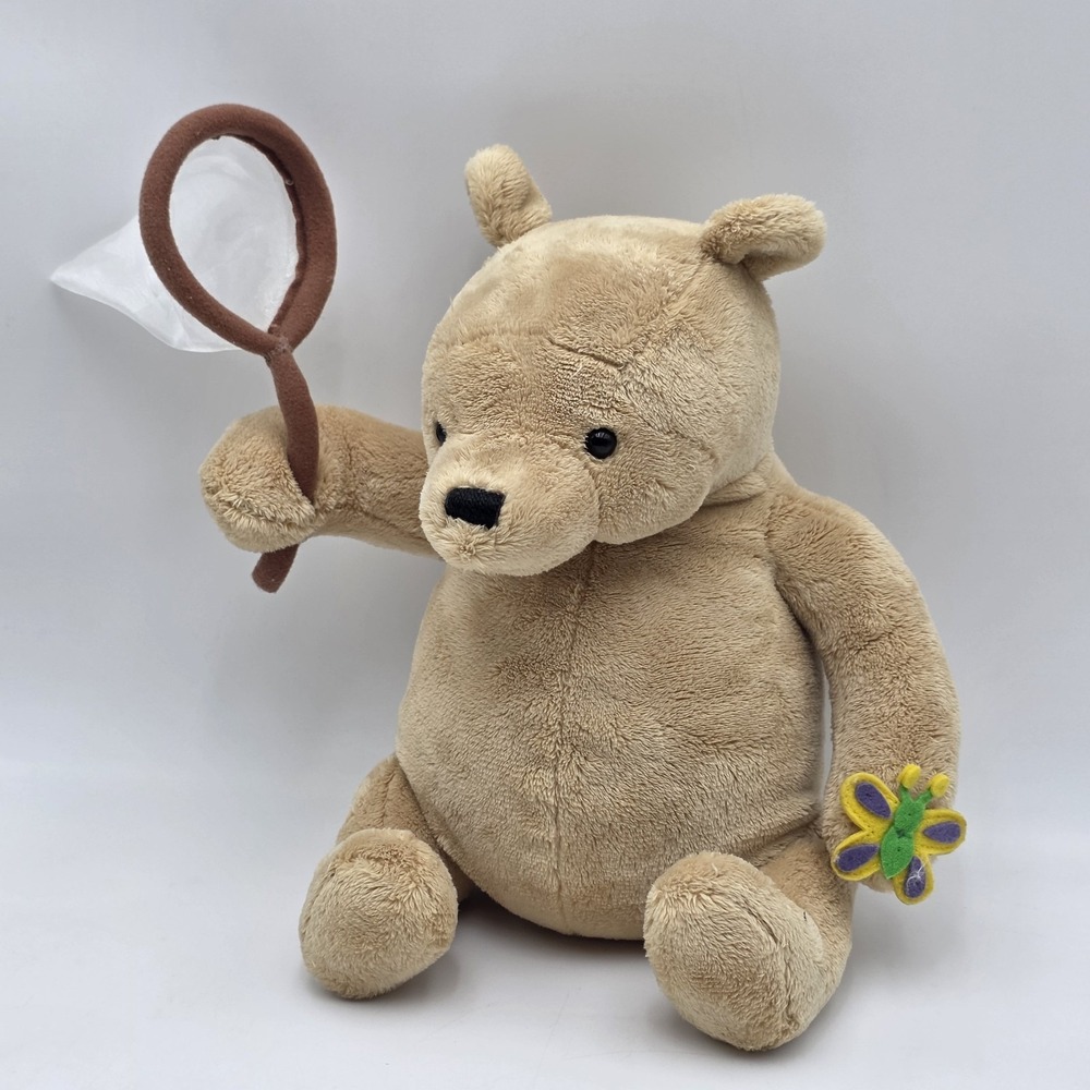 RARE Gund Classic Pooh Musical Plush Toy with Butterfly Net